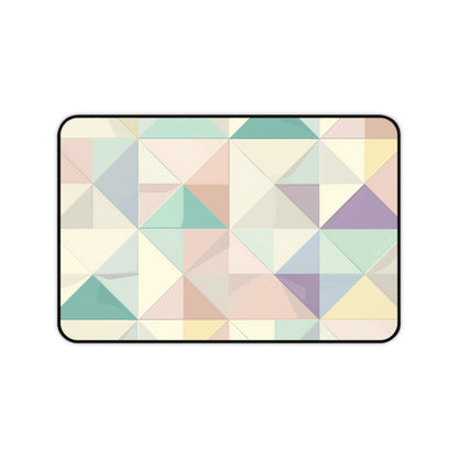 "Pastel Geometrics Desk Mat - Stylish and Protective Workspace Upgrade"