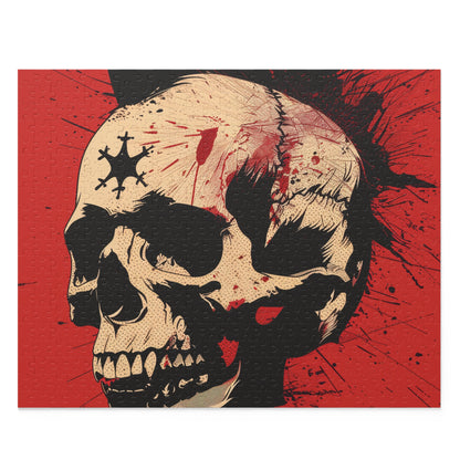 "Rockin' Punk Rock Skull Jigsaw Puzzle with intricate details and vibrant colors"