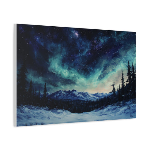 Aurora Lights over a Snowy Tundra — Canvas Wall Art — Product Detail View 6