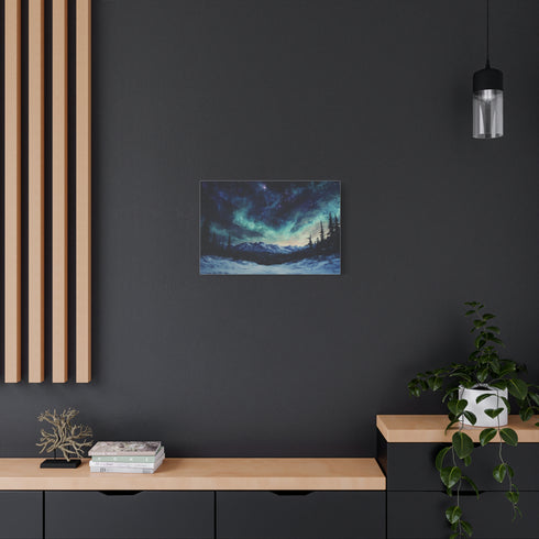 Aurora Lights over a Snowy Tundra — Canvas Wall Art — Product Detail View 5