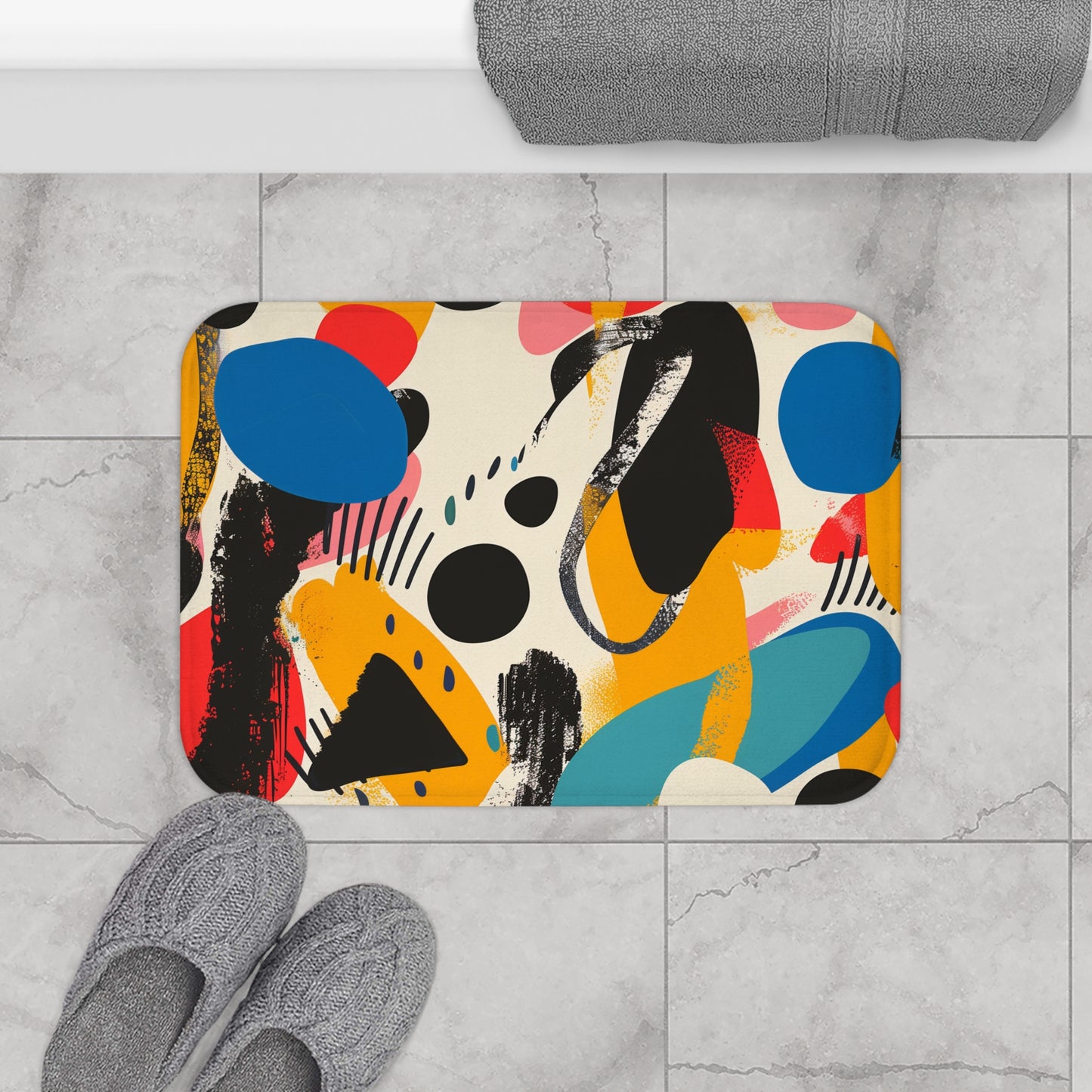 Abstract Bright Bath Mat