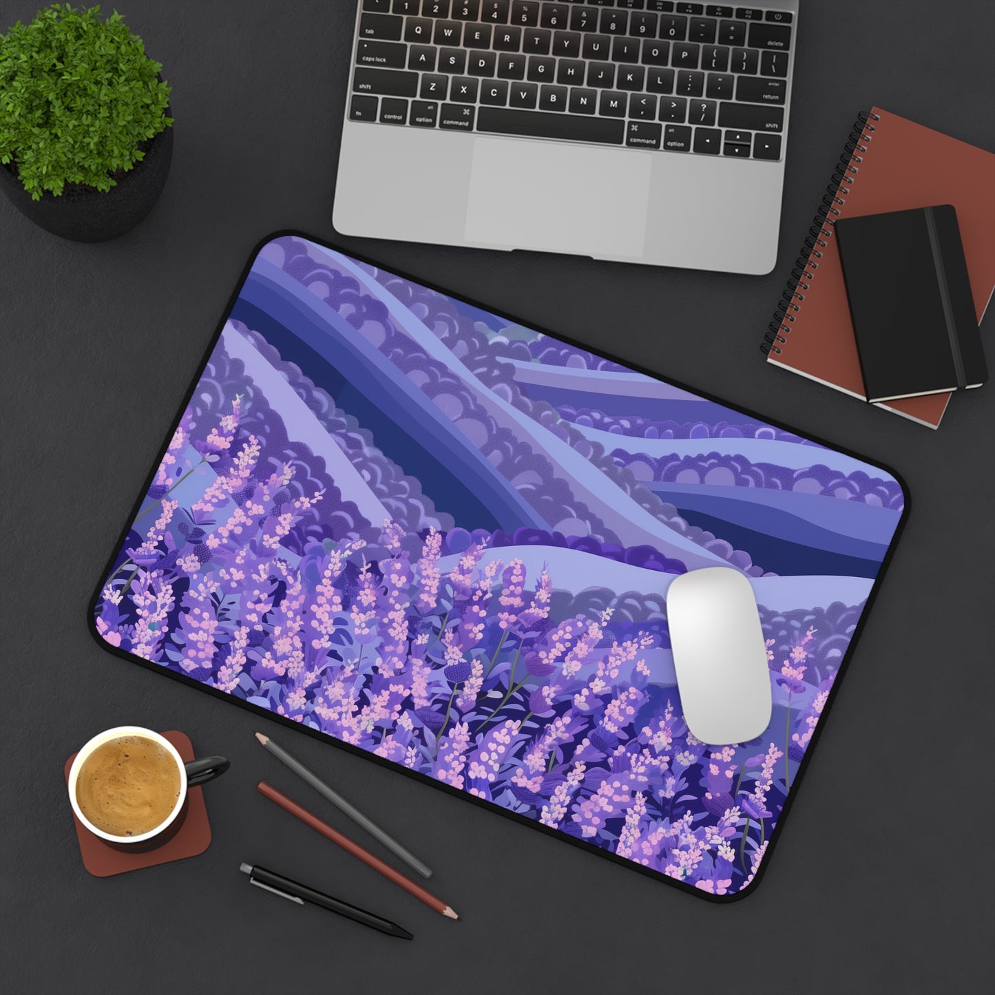 "Lavender Fields Desk Mat - Add Calming Beauty to Your Workspace with Lush Lavender Florets - Serenity for Your Desk"