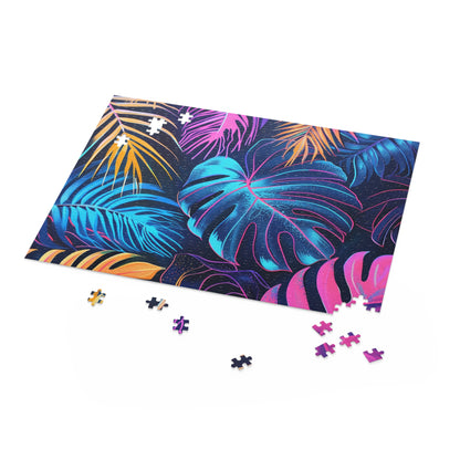 Neon Tropical Paradise Jigsaw Puzzle for Relaxing Evenings at Home