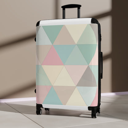 Travel in Style: Pastel Geometric Suitcase