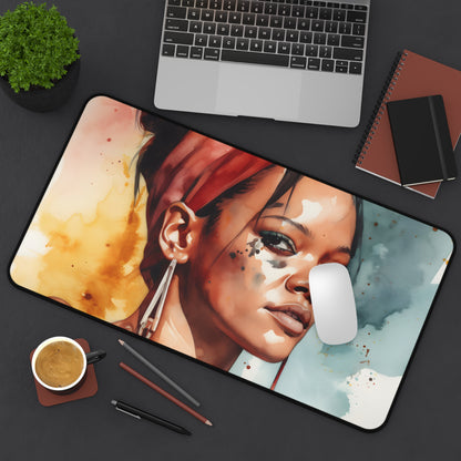 "Rihanna Watercolor Desk Mat - Stylish and Functional Artistic Workspace Accessory"