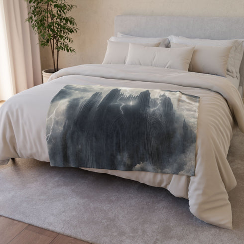 Cloud Cathedral Struck by Lightning — Plush Fleece Throw Blanket — Product Detail View 6