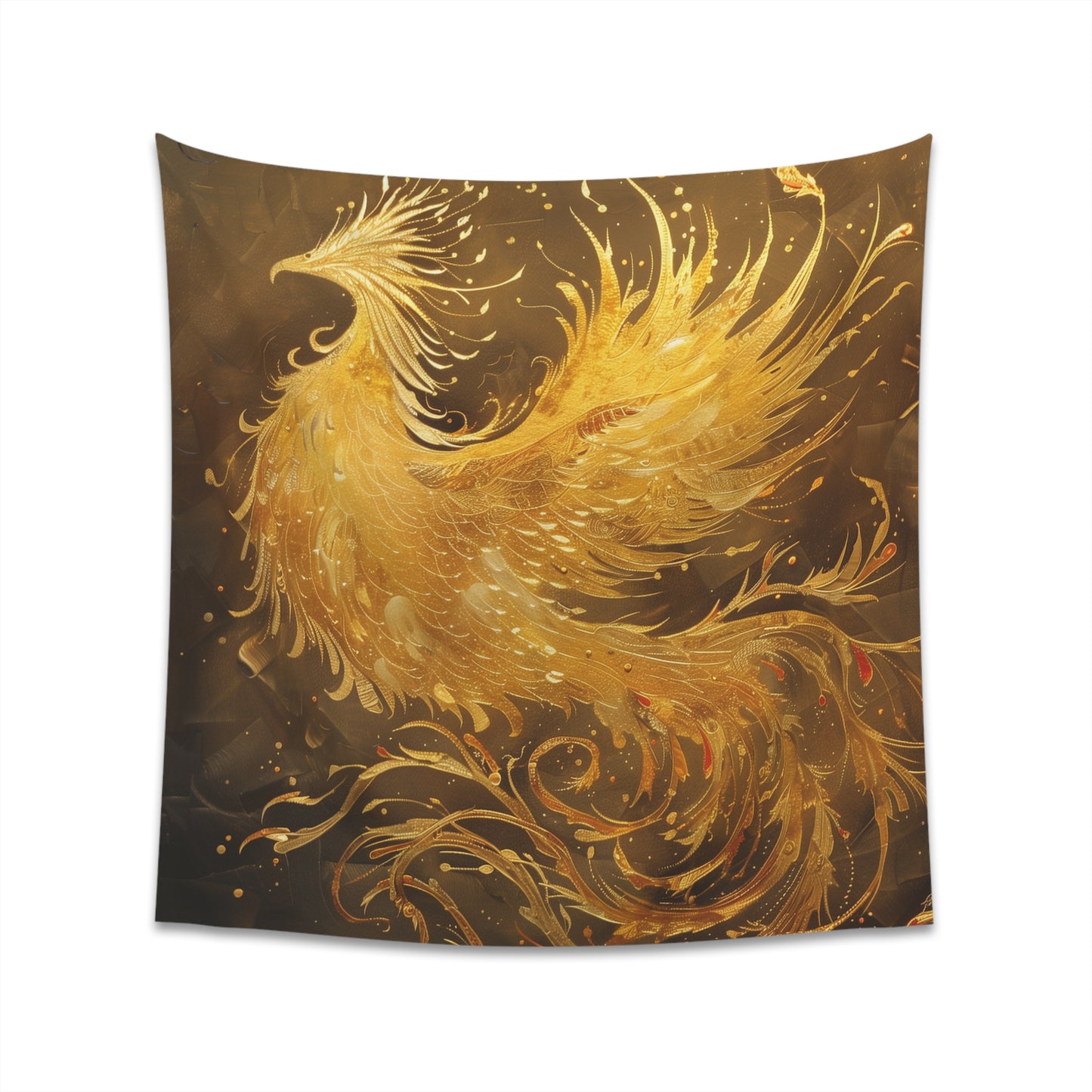 "Transform your space with the Phoenix Fire tapestry, symbolizing rebirth and renewal. High-quality, stylish, and perfect for all seasons. Available in 34" x 40" or 57" x 57". Great gift idea! Shop now at BenCPrints."