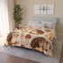 Woodland Hedgehogs & Toadstool Mushrooms Plush Fleece Throw Blanket - View 12 | Prints With Passion