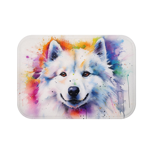 Fluffy Samoyed Bath Mat | Bath Mats | Bath, Bathroom, Home & Living, Indoor, Sublimation | Prints with Passion