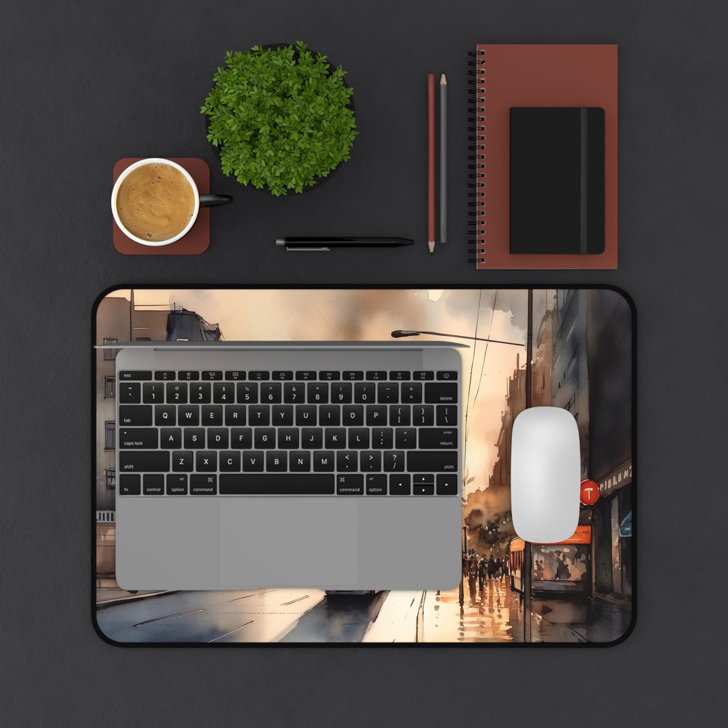 Berlin Sunset Desk Mat - Add style and inspiration to your workspace with this stunning desk mat showcasing a breathtaking image of a Berlin sunset. Elevate your desk decor!