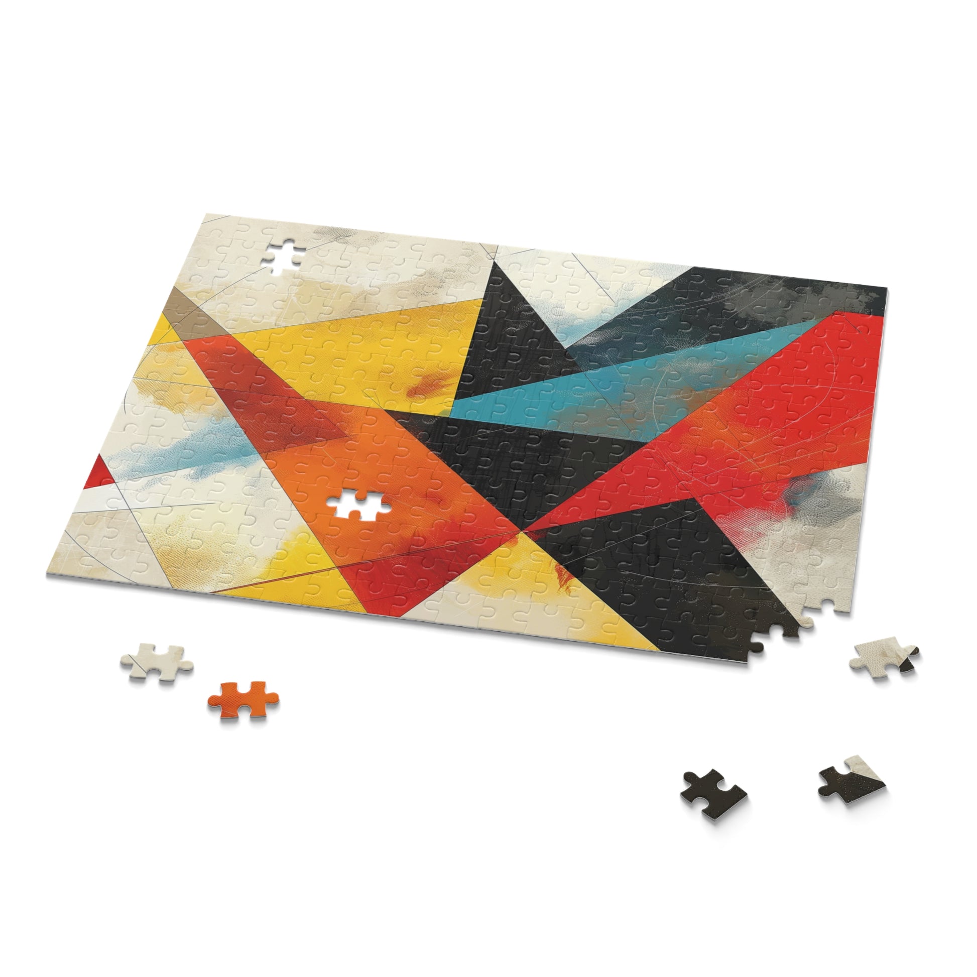 Vibrant geometric shapes jigsaw puzzle for challenging fun - perfect for all skill levels.