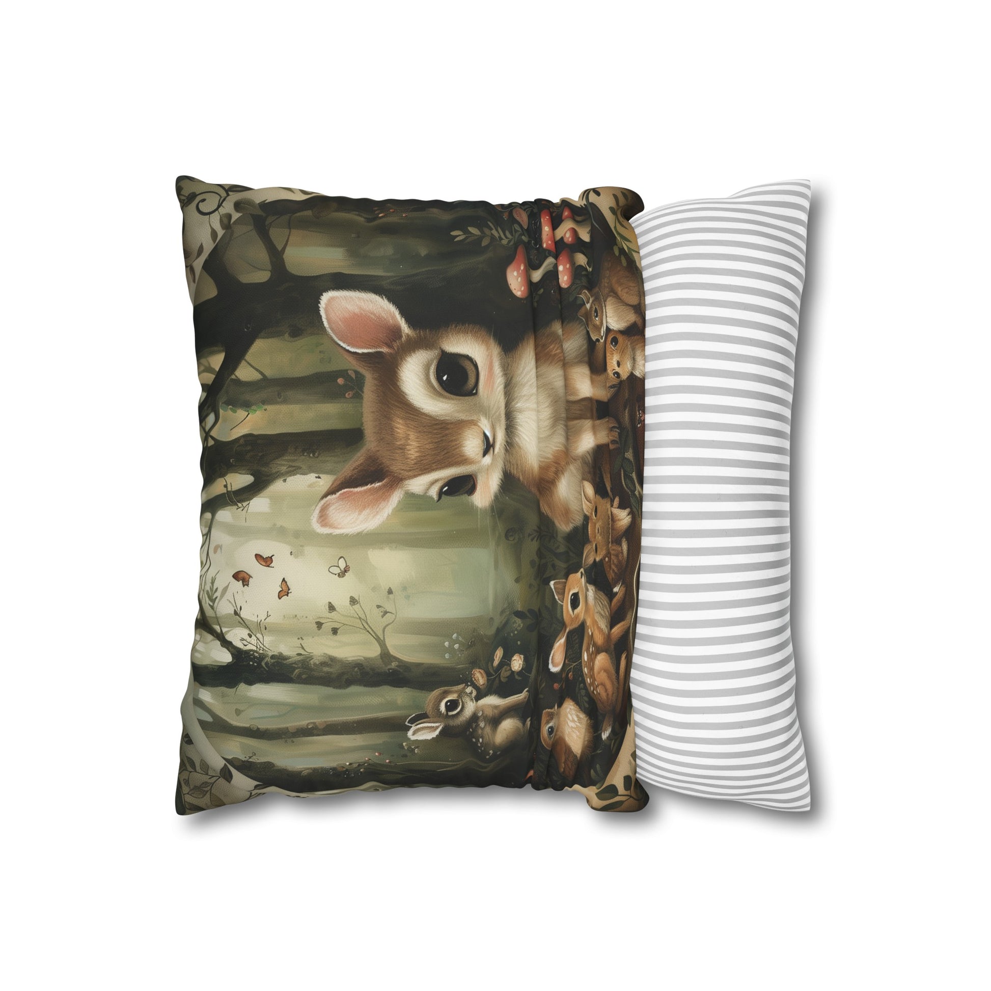 "Forest Critters Pillowcase - High-quality, stylish pillowcase featuring woodland creatures for a nature-inspired bedroom ambiance. Perfect for all seasons and makes a great gift!"