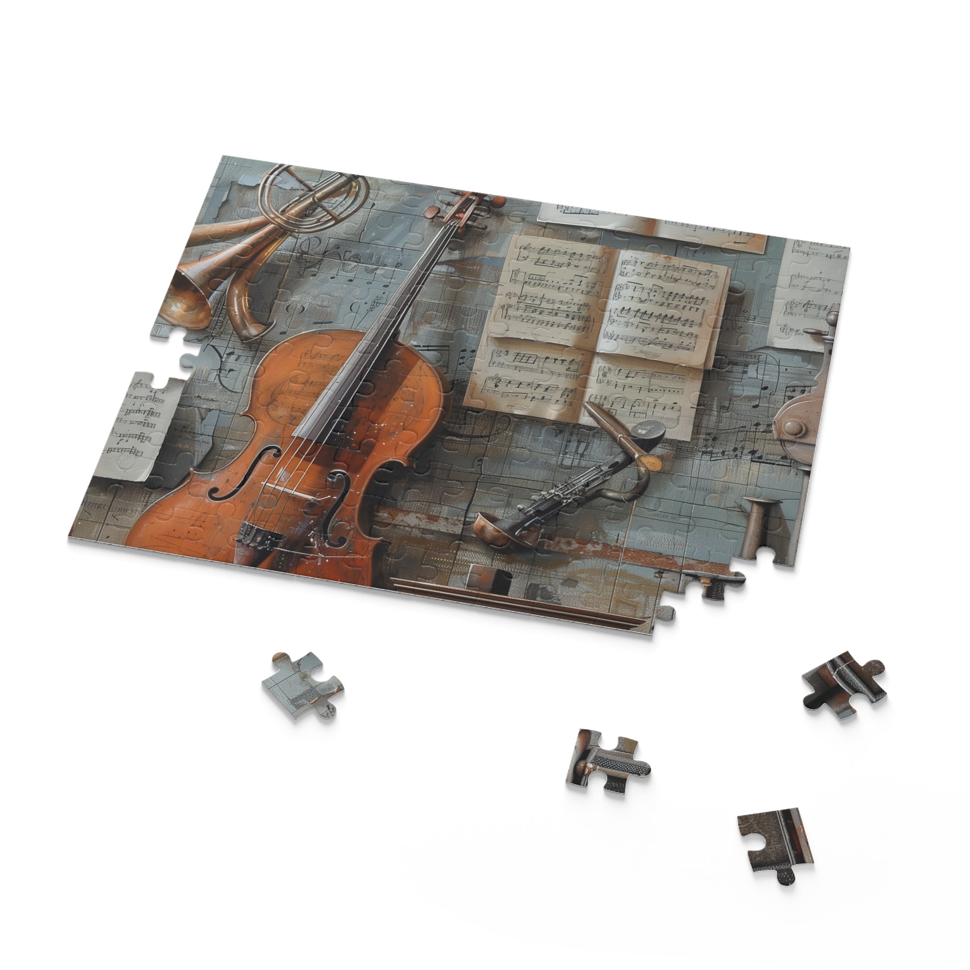 "Musical Mix Puzzle - Vibrant music notes and instruments jigsaw for music lovers and puzzle enthusiasts"