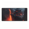 Levitating Temple Above Lava River — XL & XXL Desk Mat — Full Top-Down Artwork View