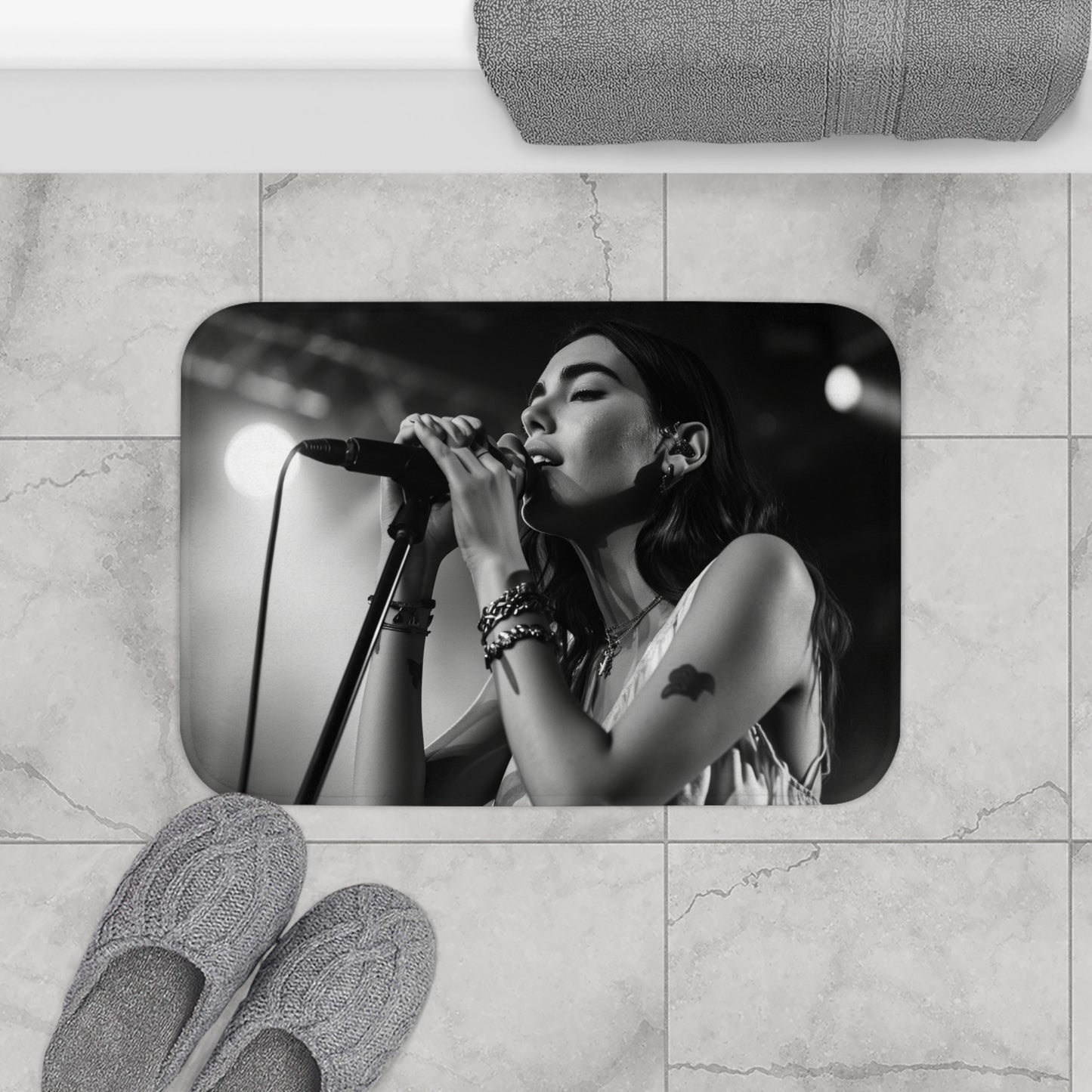 Dua Lipa Stage Presence Bath Mat | Bath Mats | Bath, Bathroom, Home & Living, Indoor, Sublimation | Prints with Passion