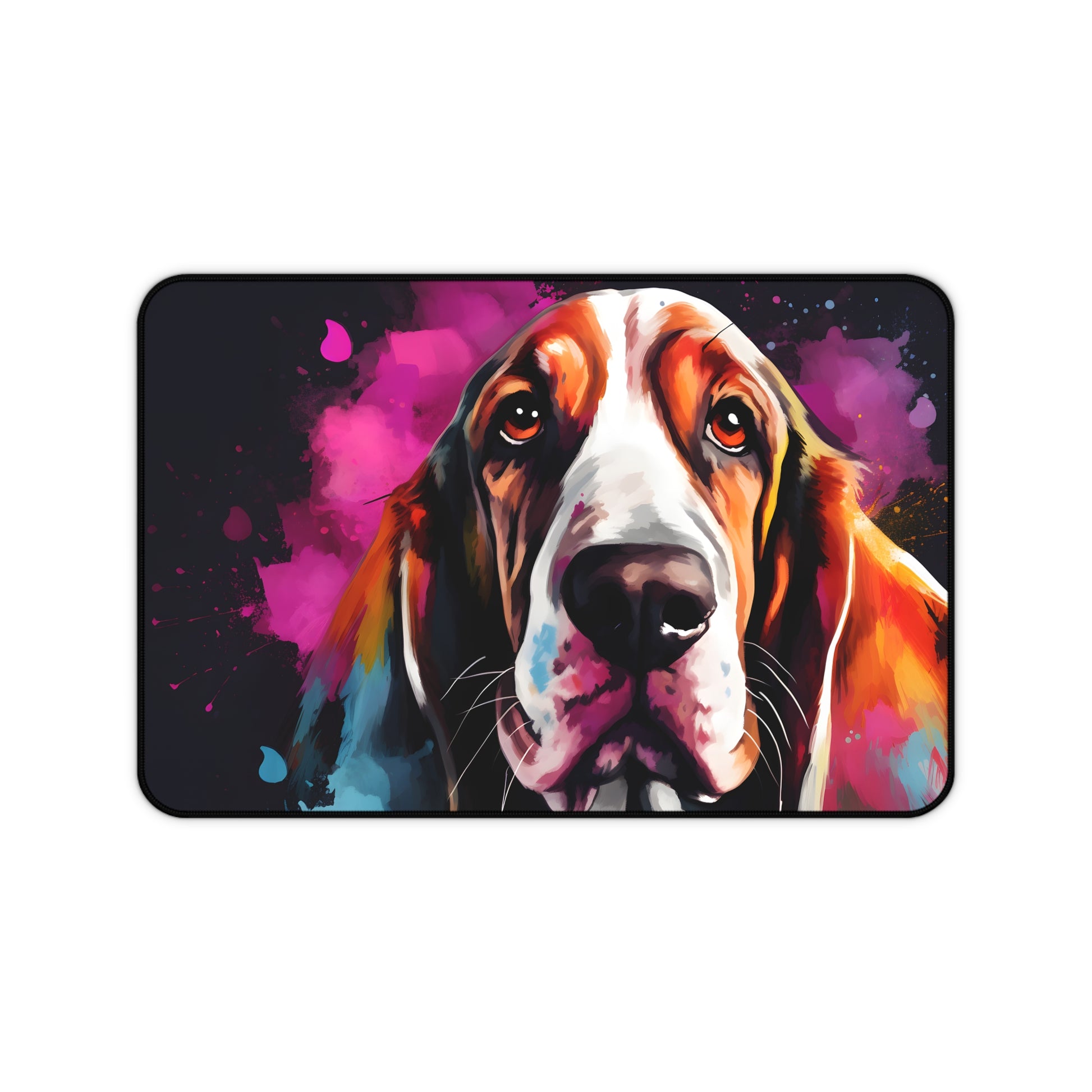 "Cute Basset Hound Desk Mat - Add Playful Style to Workspace"