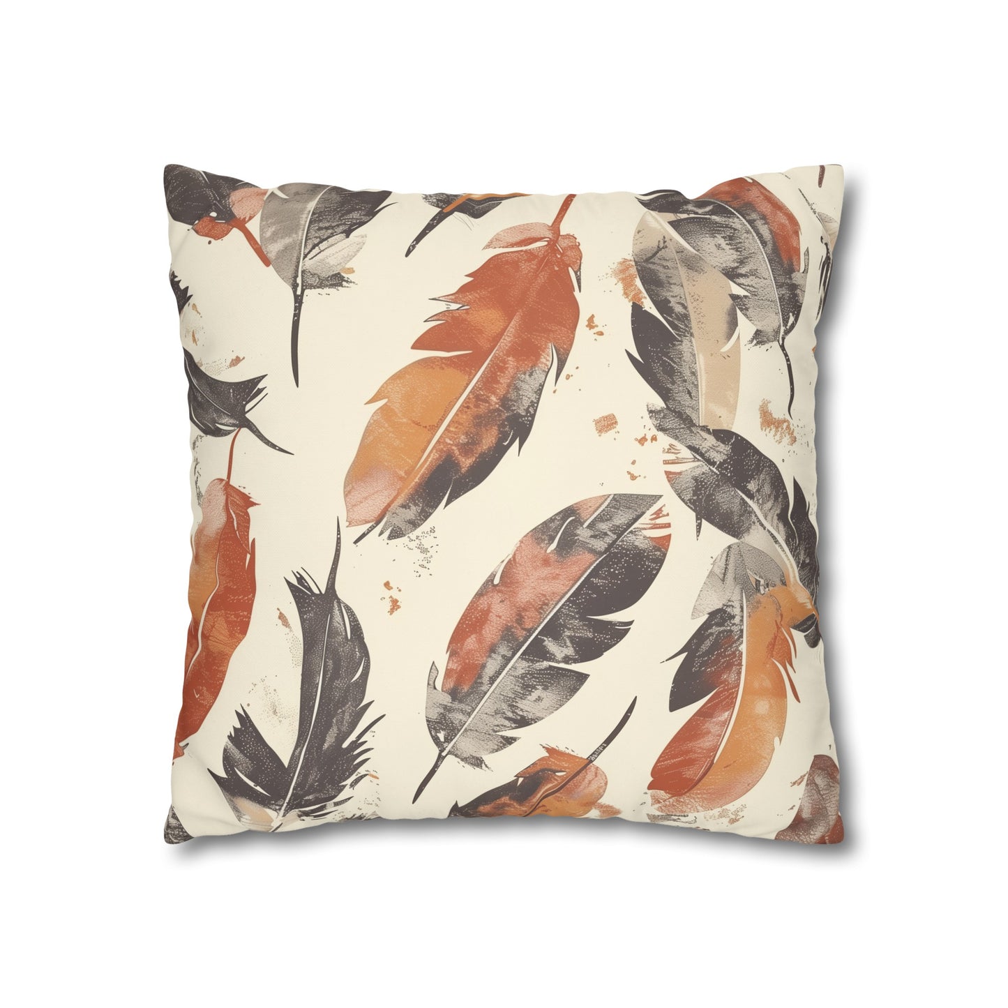 "Boho Feathers Pillow Case - Enchanting bohemian design with whimsical feather pattern in soft colors"