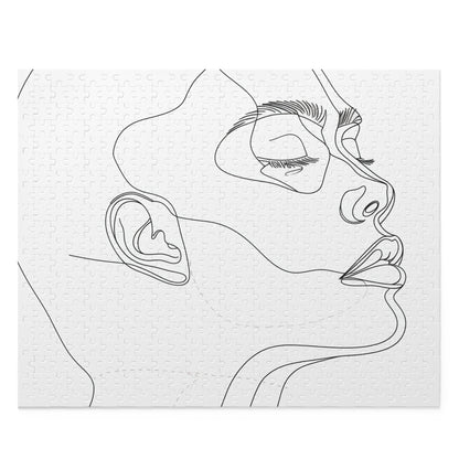 Captivating minimalist face line art jigsaw puzzle for a challenging and artistic experience