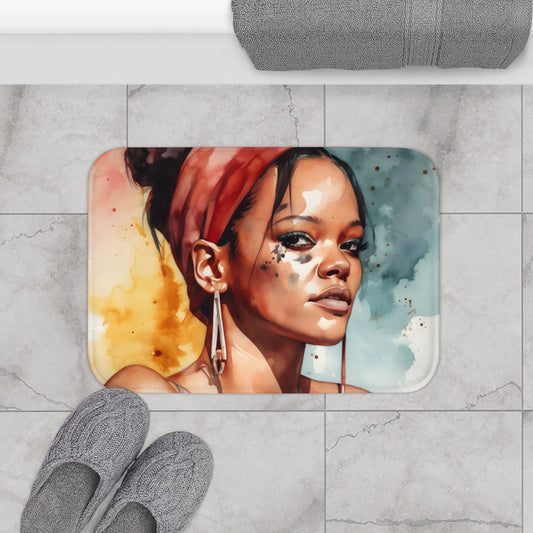 Watercolor Rihanna Bath Mat | Bath Mats | Bath, Bathroom, Home & Living, Indoor, Sublimation | Prints with Passion