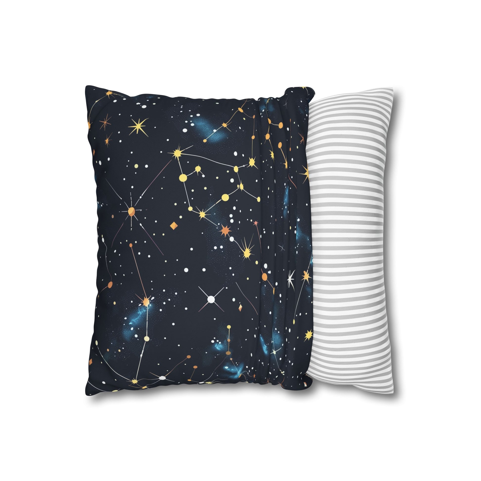 "Starry Night Pillow Case - Dive Into Cosmic Bliss with Constellation Stars Pattern for Dreamy Sleep"