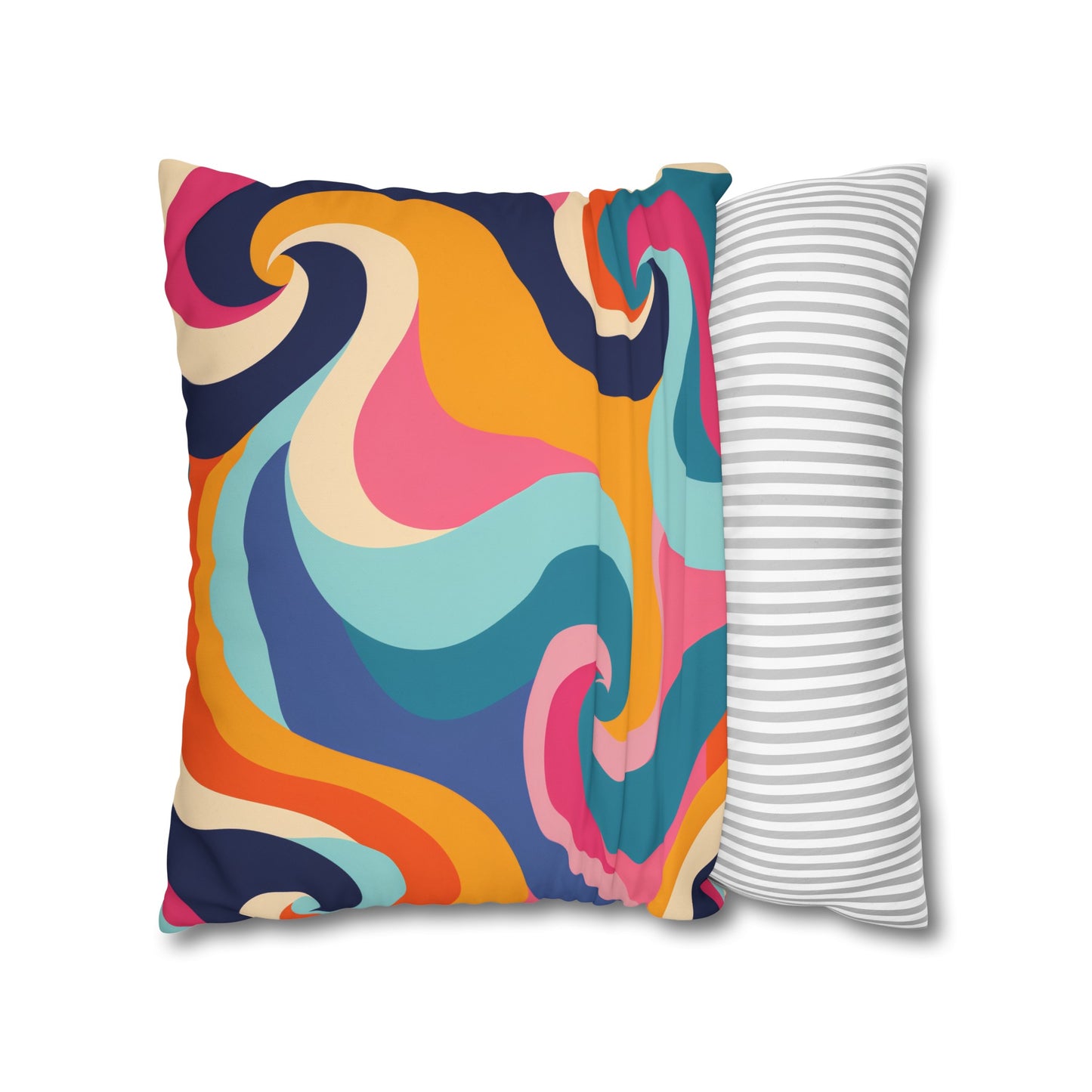 "Colorful Retro Waves Pillowcase Set - Vibrant and stylish addition to your bedding with seamless bold pattern in vibrant colors."