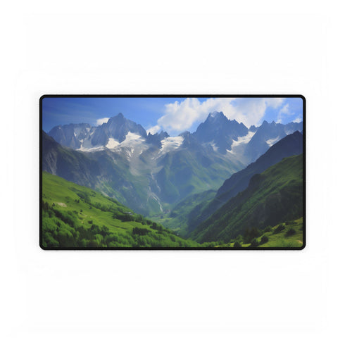 French Alps — XL & XXL Desk Mat — Gaming & Workspace Desk Setup View