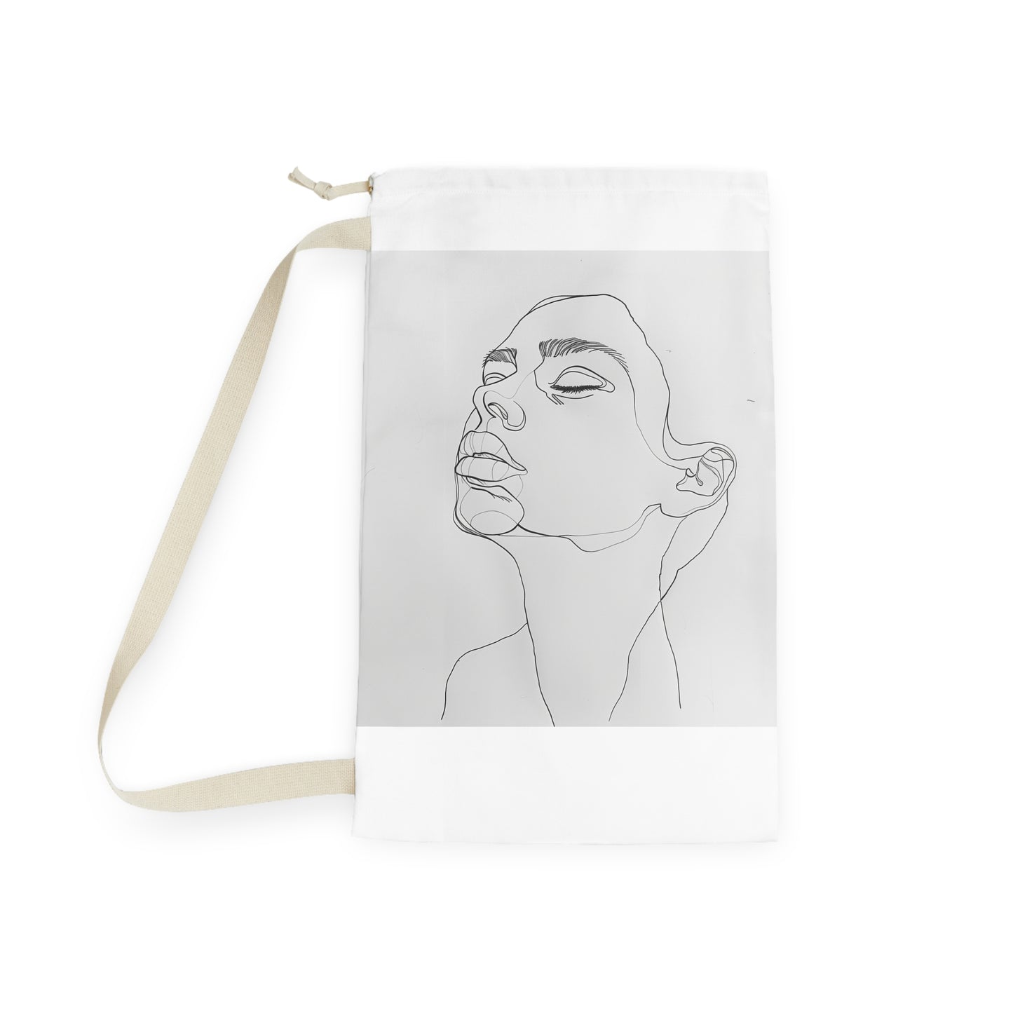 "Minimalist face laundry bag with chic design for modern homes"