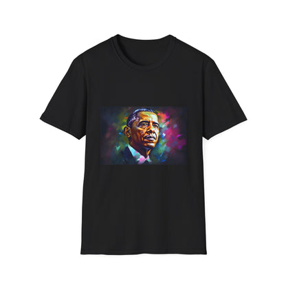 Beacon of Hope in Vibrant Hues | T-Shirt | Artistic apparel, Barack Obama, Fashion statement, Graphic tee, Limited edition, Neon colors, Political fashion, T-shirt, Unique design, Watercolor | Prints with Passion