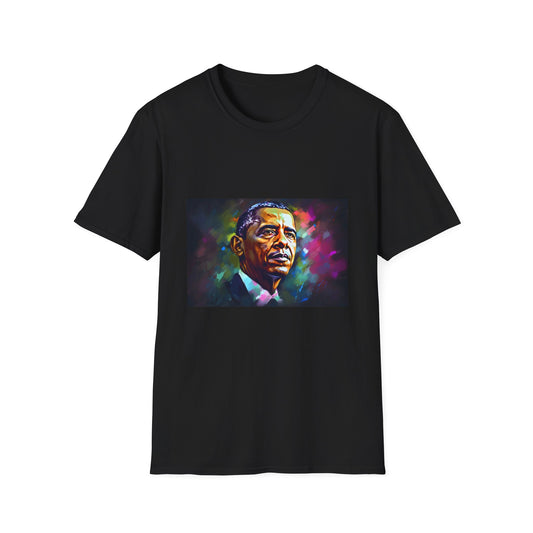 Beacon of Hope in Vibrant Hues | T-Shirt | Artistic apparel, Barack Obama, Fashion statement, Graphic tee, Limited edition, Neon colors, Political fashion, T-shirt, Unique design, Watercolor | Prints with Passion