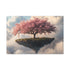 Floating Island with Cherry Blossom Trees — Canvas Wall Art — Living Room Wall Lifestyle View