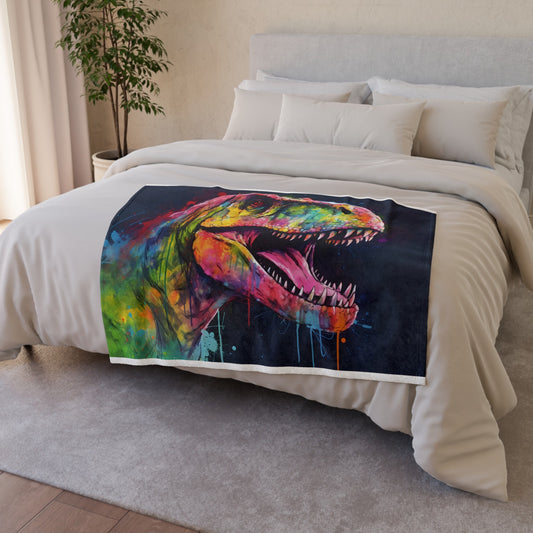 make a bold statement in any room. Let the kings of the dinosaurs reignite your sense of wonder with this cozy Blanket inspired by prehistoric times.