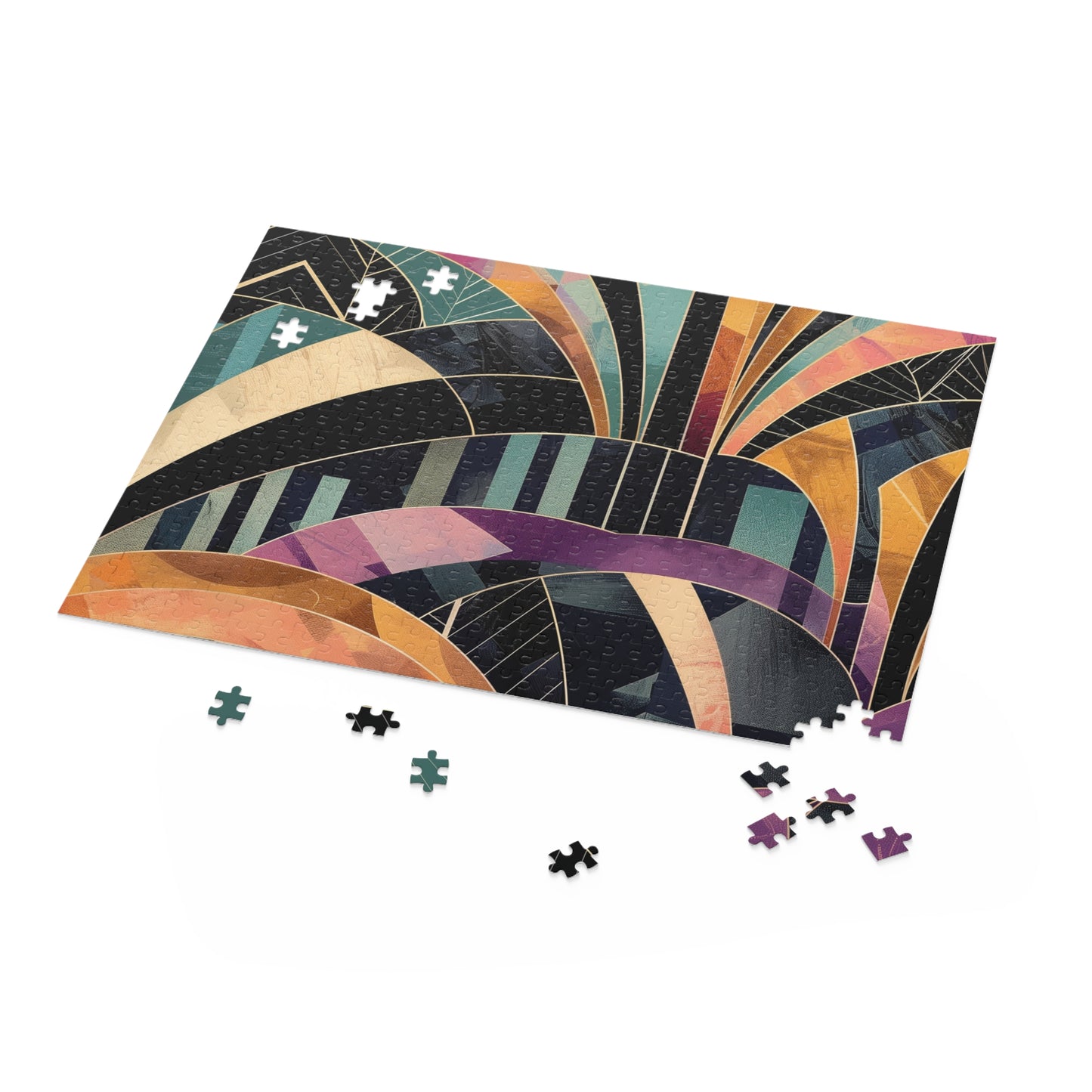 Abstract Deco Pattern Puzzle - Engaging jigsaw with intricate art deco design for hours of challenge and mesmerization