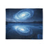 Spiral Galaxy Mirrored in a Frozen Lake Plush Fleece Throw Blanket