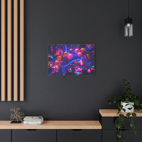 Cyber Tree with Neon Fruit — Canvas Wall Art — Product Detail View 8