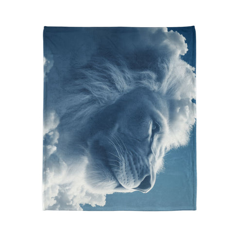 Cloud Shaped Like a Giant Lion Plush Fleece Throw Blanket