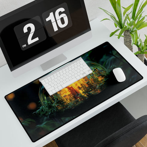 City Inside a Glowing Mushroom Cap Gaming XXL Extended Desk Mat