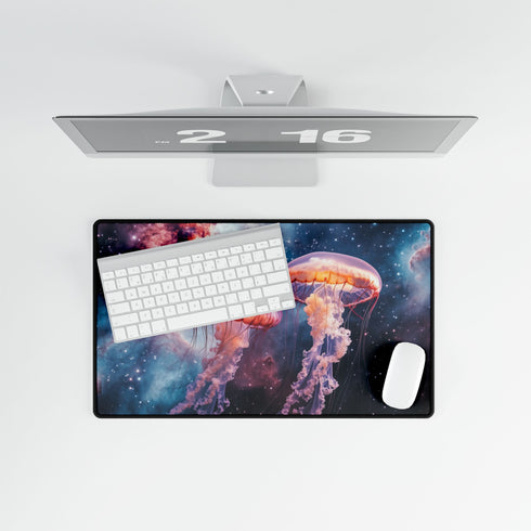 Space Jellyfish Swimming Through Nebula — XL & XXL Desk Mat — Product Detail View 8