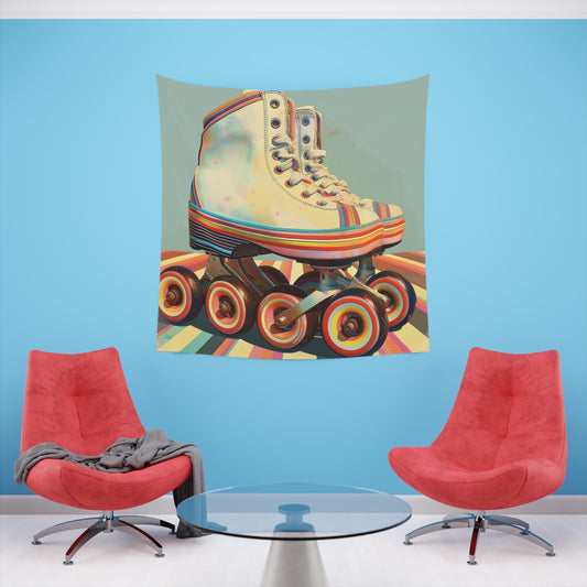 Roll with It: A Retro Tapestry | Wall Tapestry | All Over Print, AOP, Decor, Halloween, Home & Living, Home Decor, Indoor, Spring Essentials, Sublimation, Tapestry | Prints with Passion