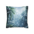 Digital Snow Falling in Tropical Jungle (Edition II) — 40×40 Cushion Cover — Front 40×40 cm Square Cushion View