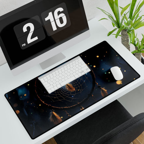 Dreamcatcher with Animated Stardust — XL & XXL Desk Mat — 3mm Non-Slip Natural Rubber Base Detail