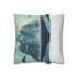 Floating Mountain Surrounded by Whales — 40×40 Cushion Cover — Sofa & Living Room Lifestyle View