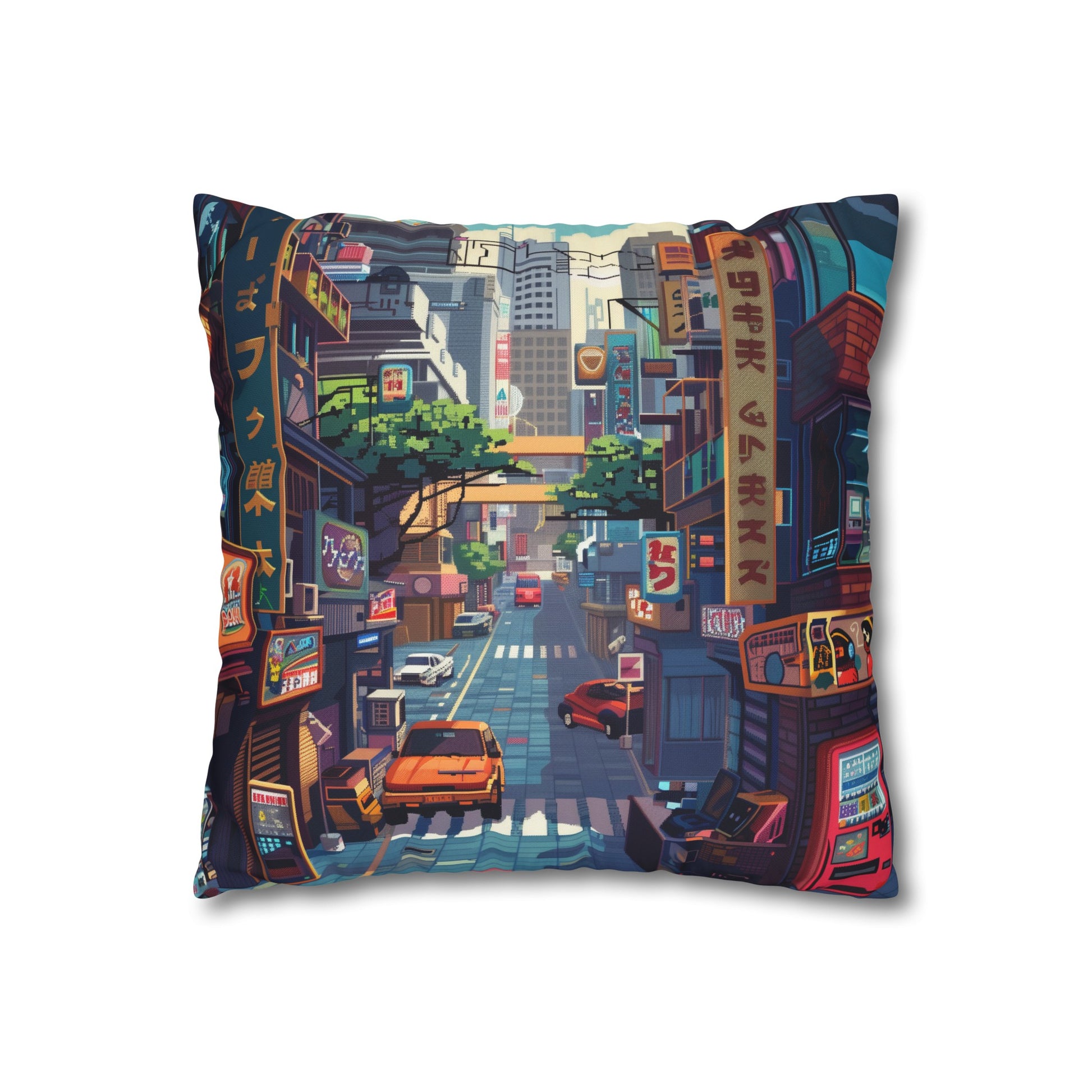 "Vibrant Arcade Dreams Pillowcase | Retro Gaming Charm for Bedroom Décor"