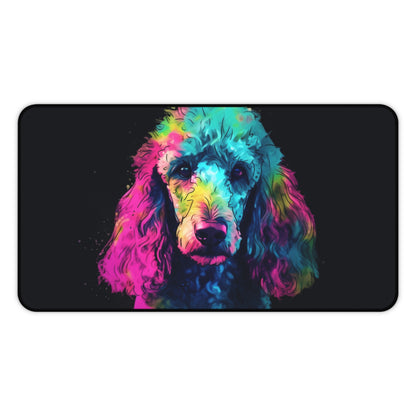 "Poodle Pup Desk Mat - Adorable and stylish workspace accessory for home office decor"