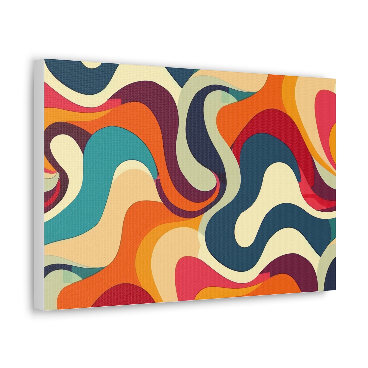 Vibrant Retro Waves Canvas Print