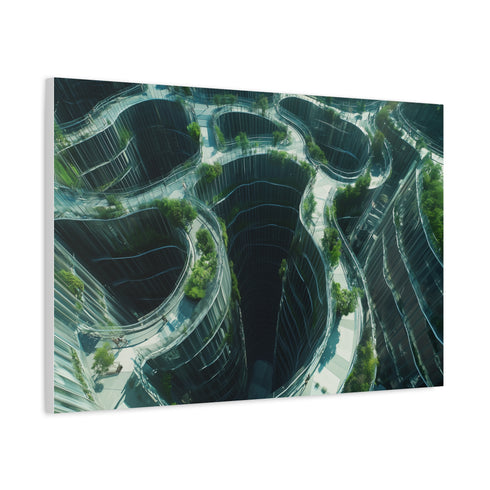 Glass Maze Growing Through Skyscrapers (Edition II) — Canvas Wall Art — Product Detail View 6