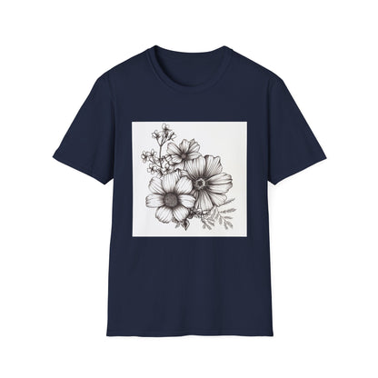 Blooming Brilliance: Hand-Drawn Floral T-shirt 
 Nature's Canvas: Hand-Drawn Botanical Symphony T-shirt 
 Whispering Petals: Hand-Drawn Floral Rhapsody T-shirt