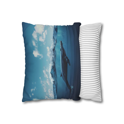 "Ocean Wanderer Whale Pillowcase - High-quality, stylish, and perfect for all seasons. Bring the tranquility of the ocean to your sleep space. Makes a great gift!"