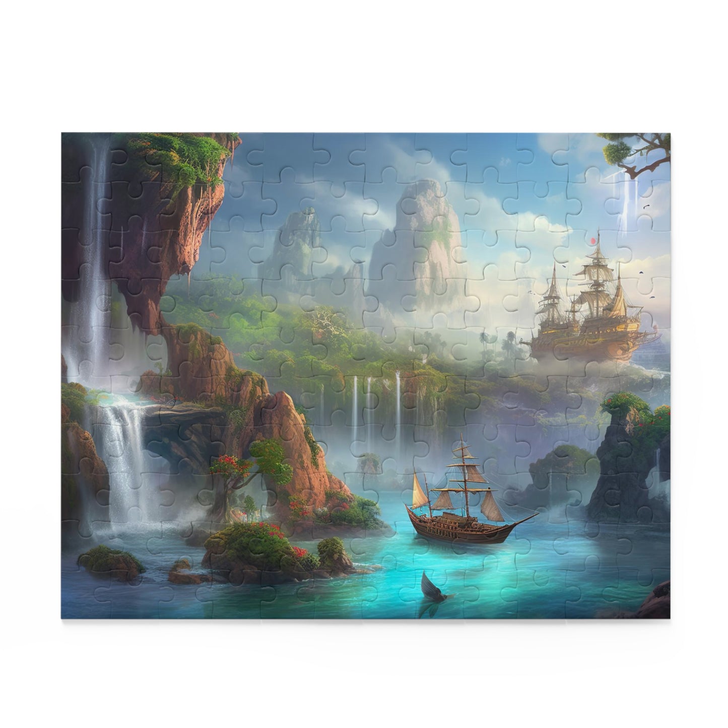 "Enchanted Neverland Jigsaw Puzzle - Whimsical illustration for magical journey"