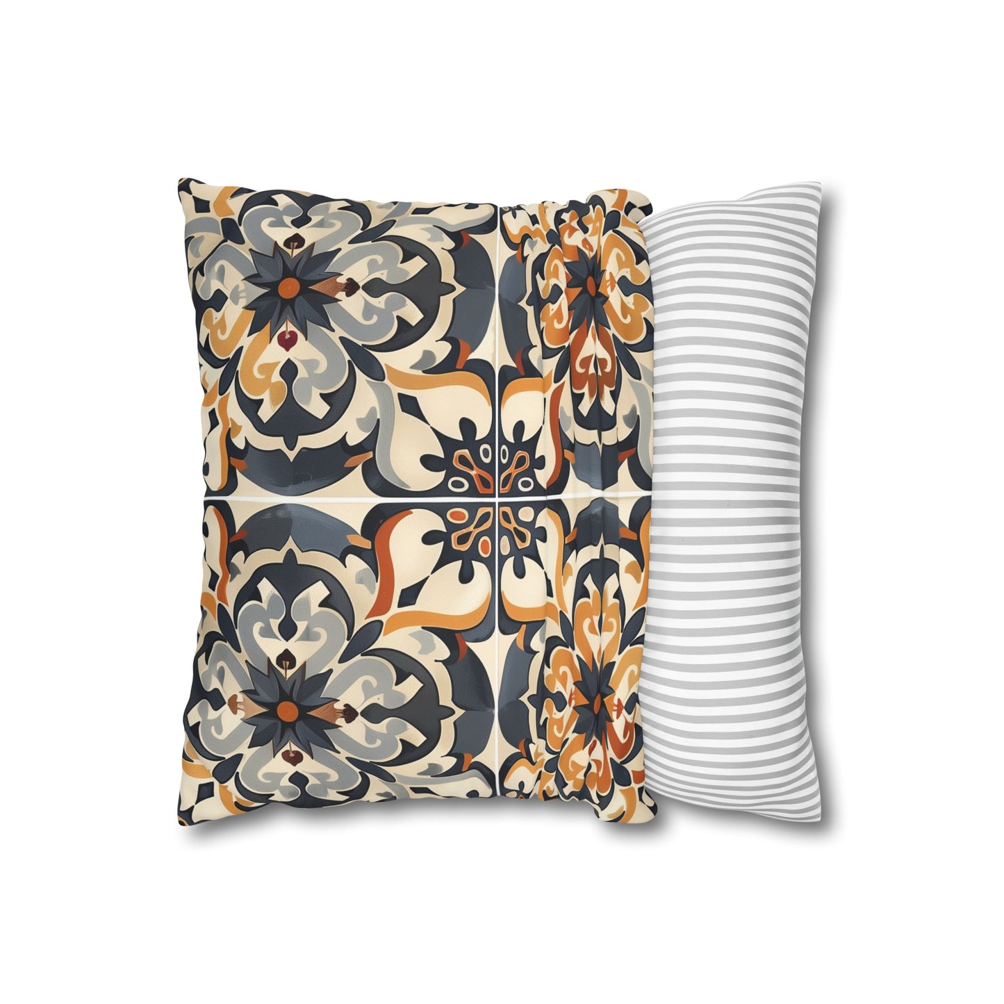 "Add elegance to your bedroom with Artisan Tiles pillowcase, featuring seamless ceramic tile pattern"