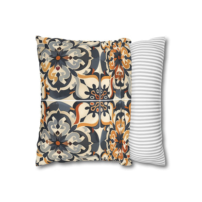 "Add elegance to your bedroom with Artisan Tiles pillowcase, featuring seamless ceramic tile pattern"